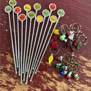 Pottery Barn Zodiac Drink Stirrers and Charms Set - Multicolor